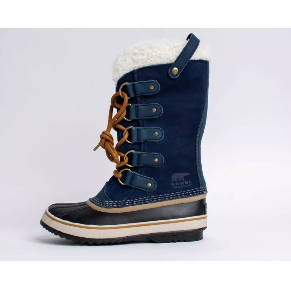 Sorel Women's Navy Waterproof Winter Lace-Up Boot with Plush Collar